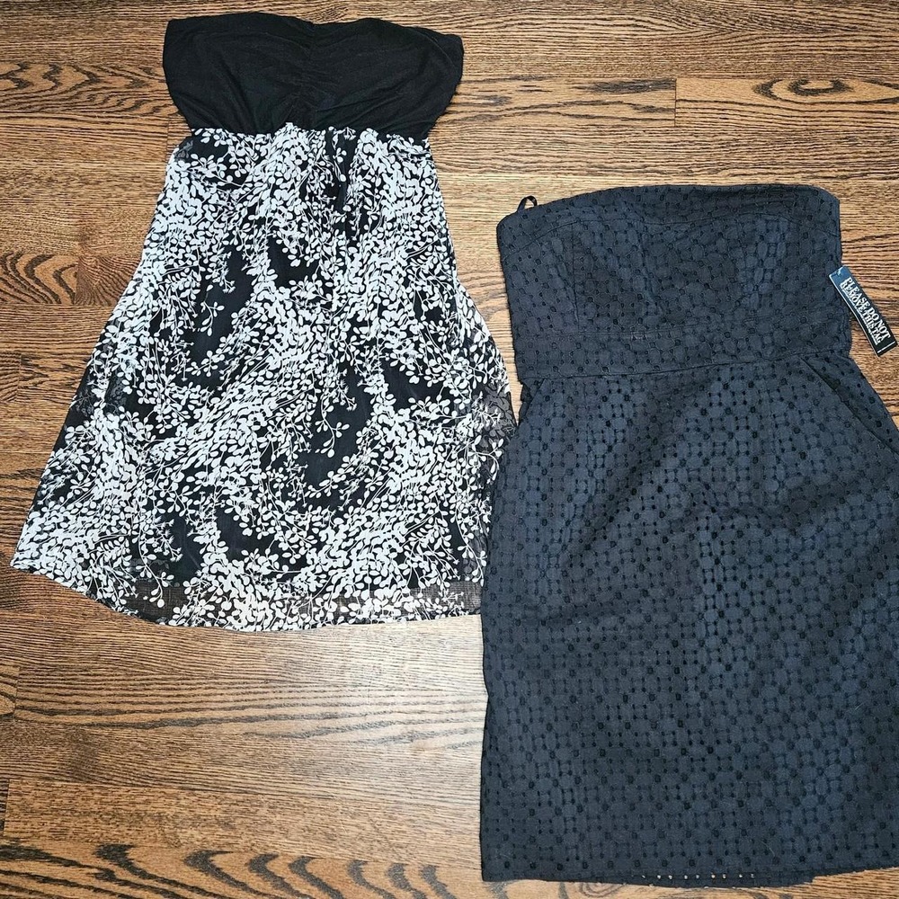 Express Y2K Strapless Dress Classic Simple Pockets Bundle XS size 2
